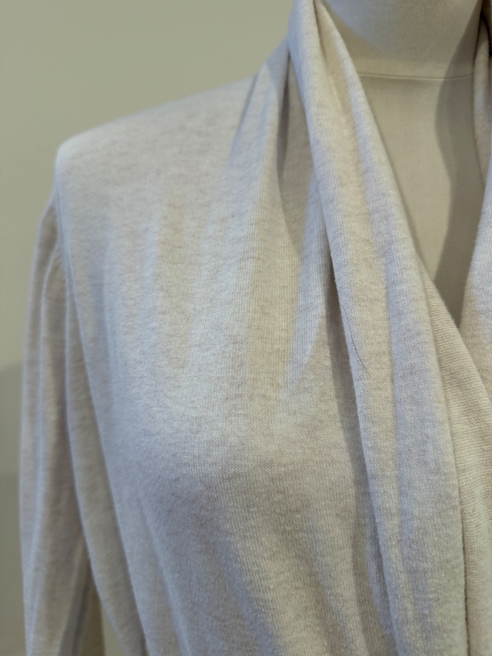 UGG natural beige lightweight cotton shawl collar wrap bathrobe coverup L - Picture 7 of 8